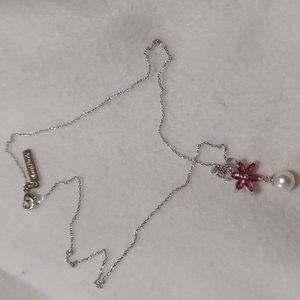 1990s to 2000s Sterling Silver, Pearl a Clear Glass necklace, Vantel Pearls